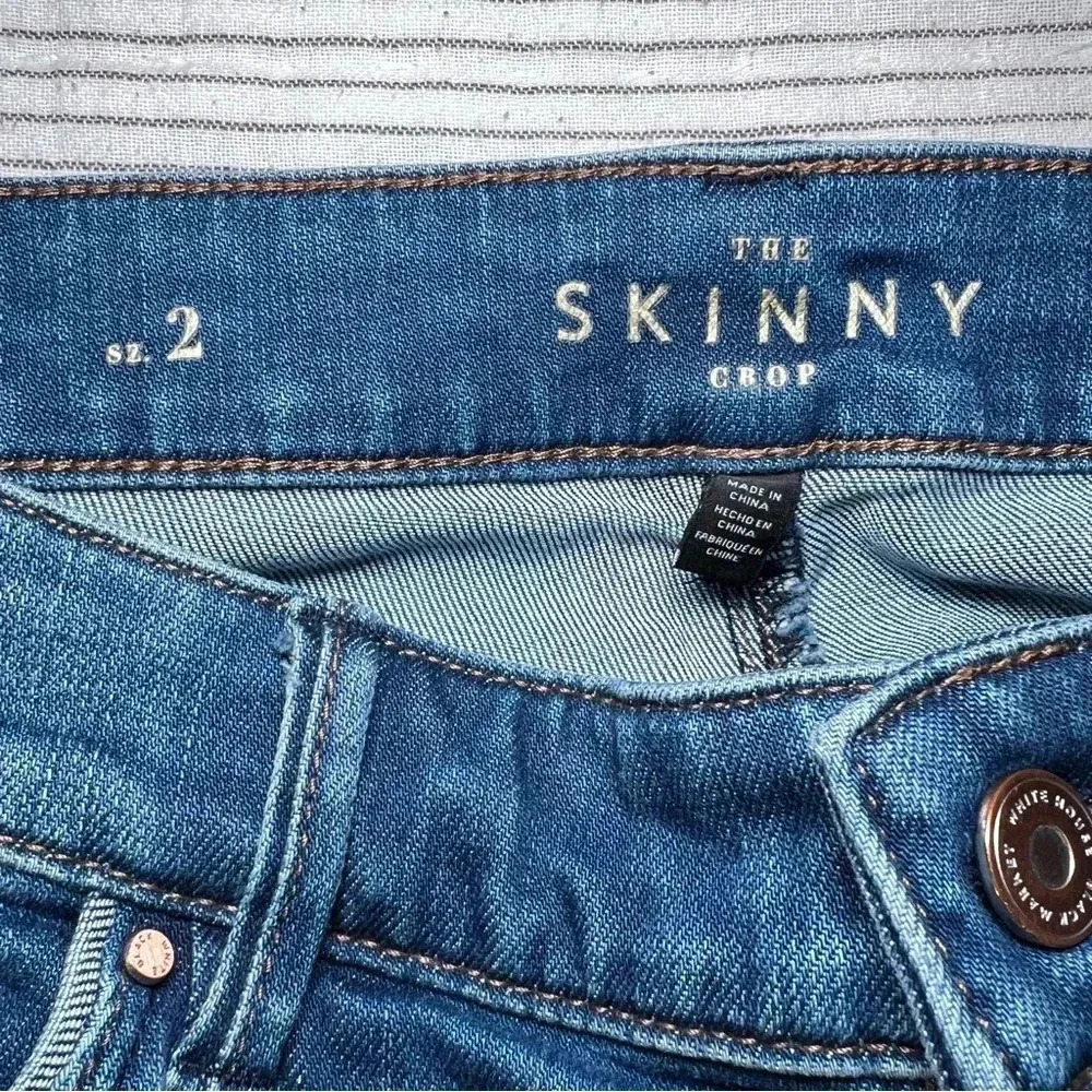 White House Black Market Skinny Crop Jeans - embroidered floral - Picture 5 of 15